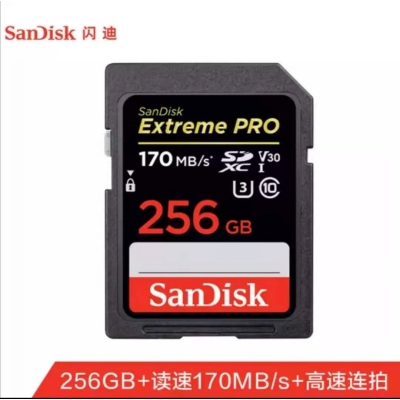 閃迪（SanDisk）SDSDXXY-256G-ZN4IN U盤/存儲卡 256GSD存儲卡 U3 C10 V30 4K至尊超極速版數碼相機內存卡 