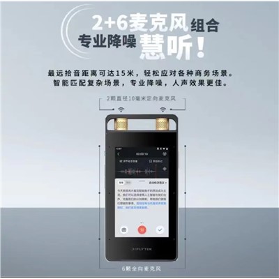 科大訊飛(IFLYTEK) AI智能錄音筆SR502 錄音外圍設備 錄音筆轉文字 視頻實時翻譯 OCR識別 離線轉寫 免費轉寫 16G+云儲存